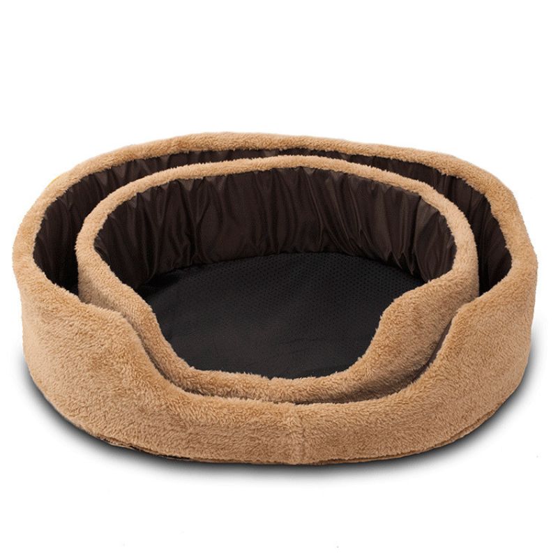 Deep wool dog bed