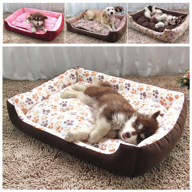 Harvey's Choice Luxurious Fleece Dog Bed: Soft, cozy, and padded for extra comfort. Removable cover for easy washing. Featuring cute paw prints. Give your pet the gift of a good night's sleep!