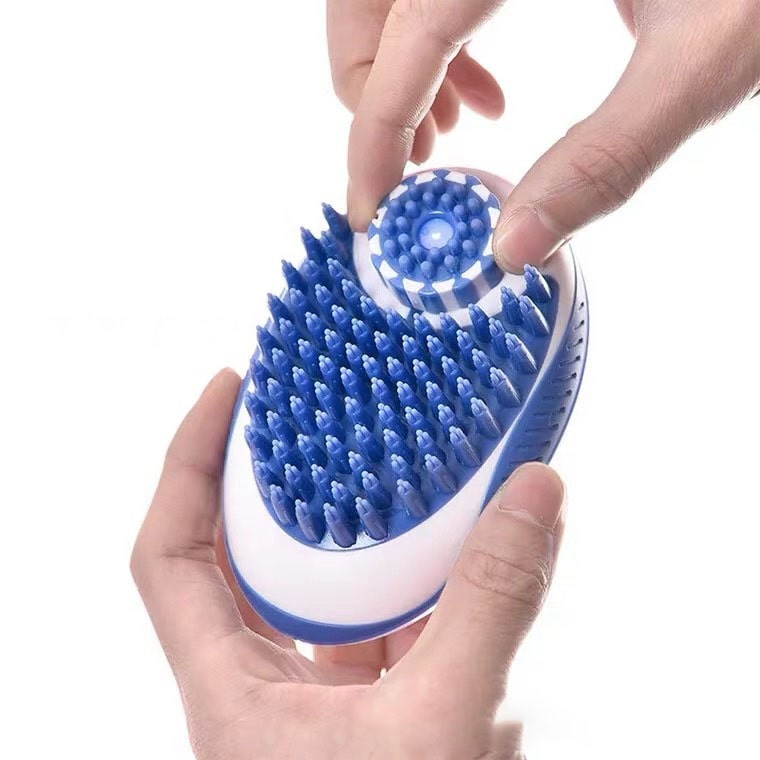 Silicone brush with shampoo container