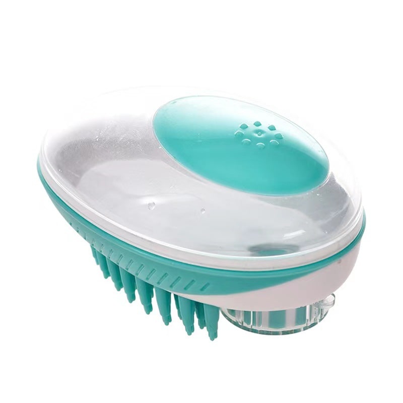 Silicone brush with shampoo container