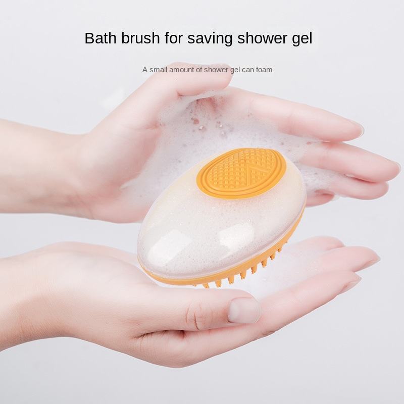 Soft silicone bath brush 2-in-1